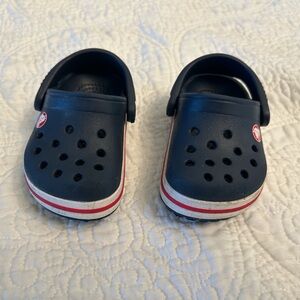 Croc Sandals Navy Blue with Red Strips Sandals for Toddlers